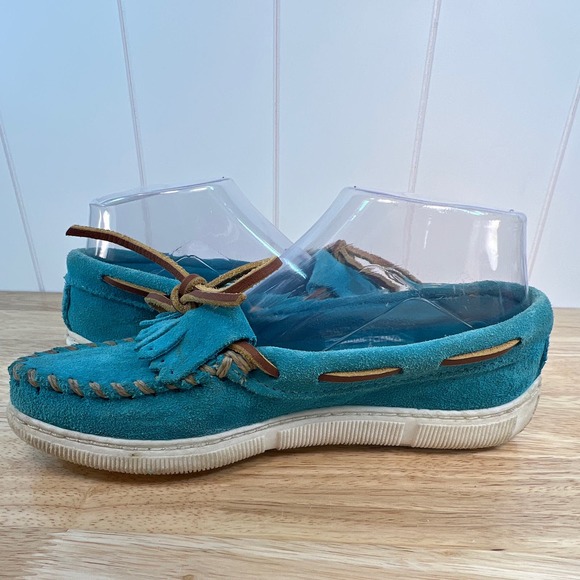 MINNETONKA Blue suede moccasins‎ size 5.5 - Picture 6 of 11